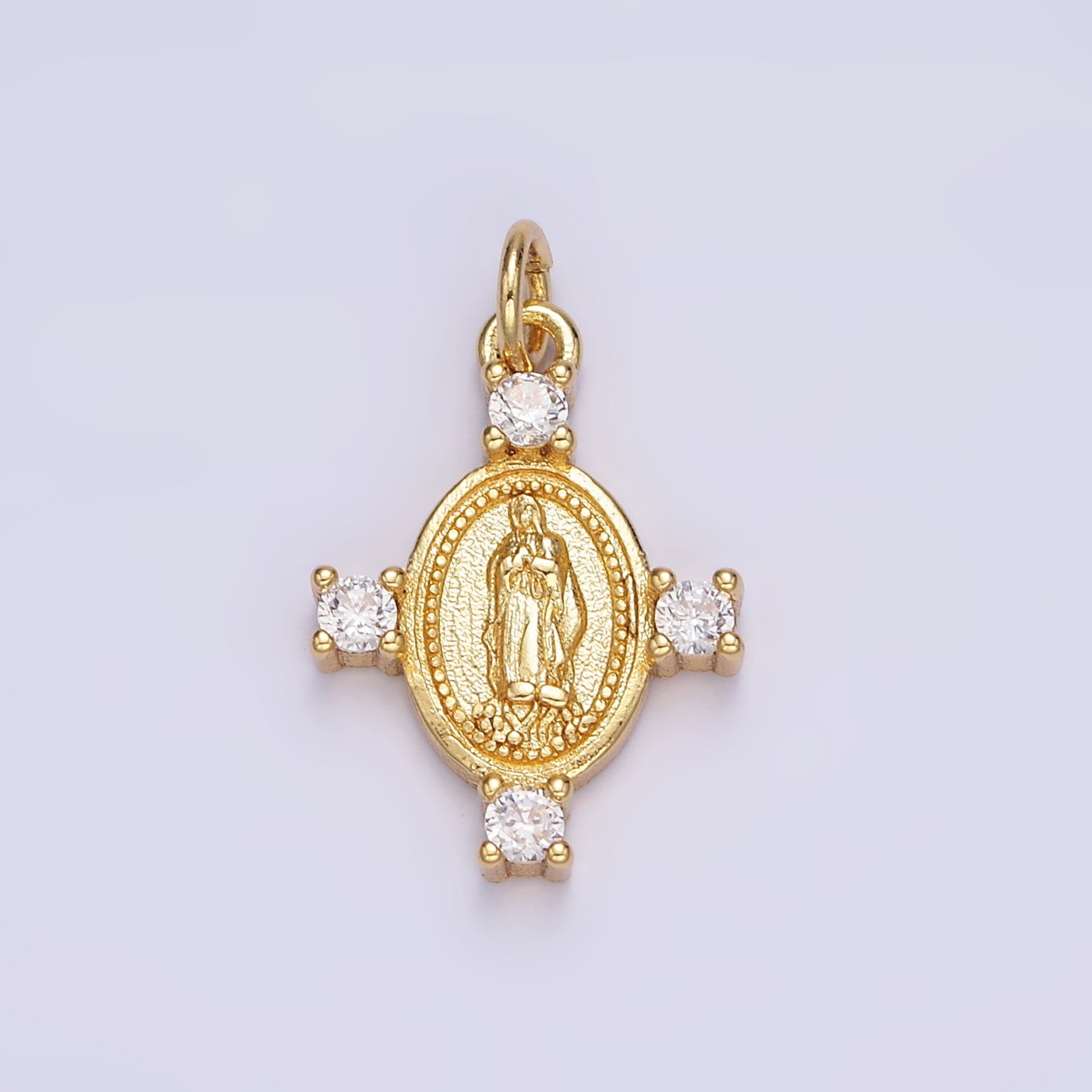 Classic Gold Diamond CZ Mini Mary Necklace