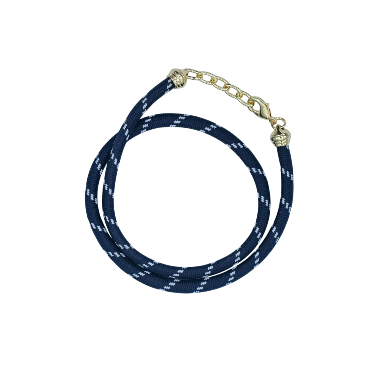 Navy blue Cord Chain with Gold Heart charm NC-SJ0384