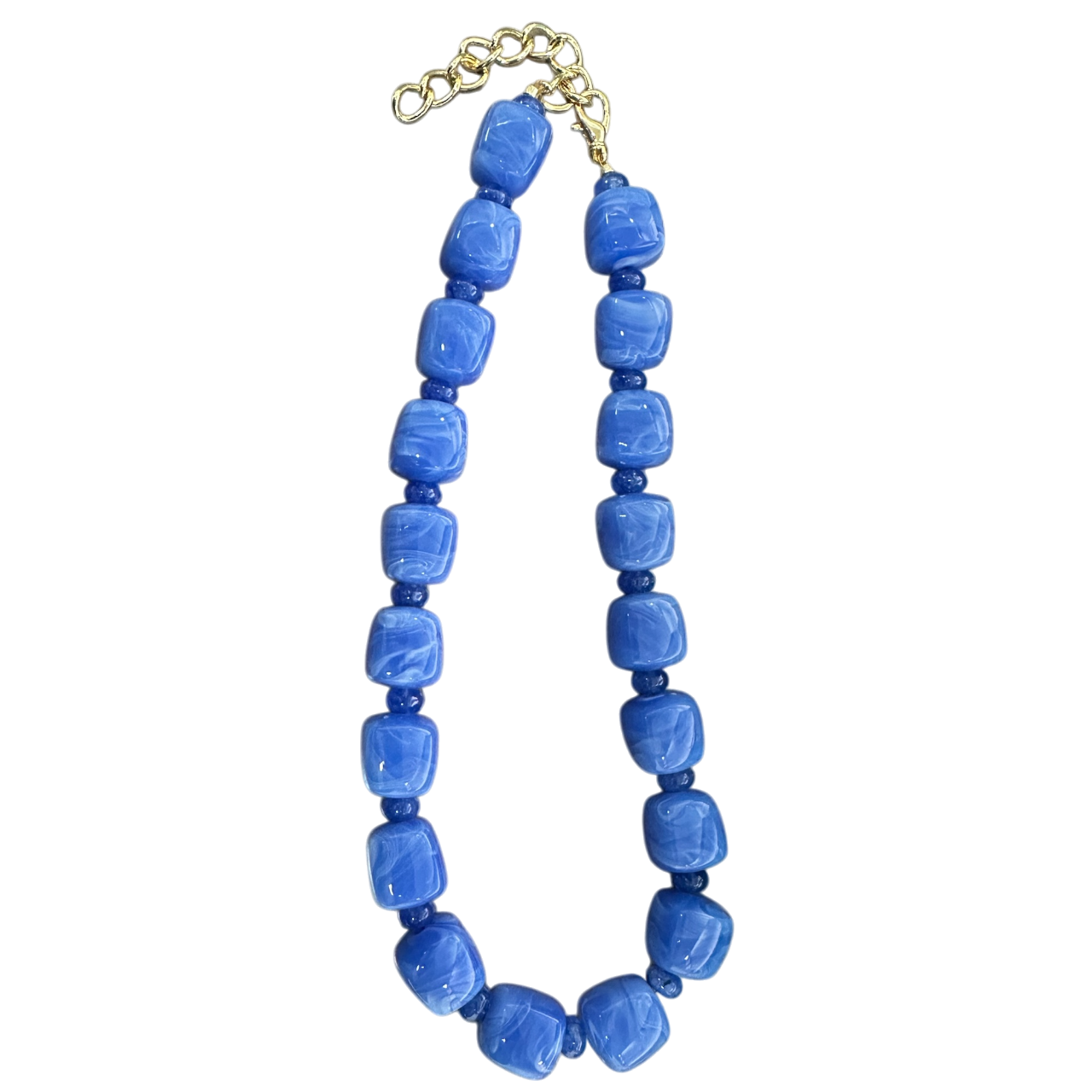 Colored chunky resin beaded necklace