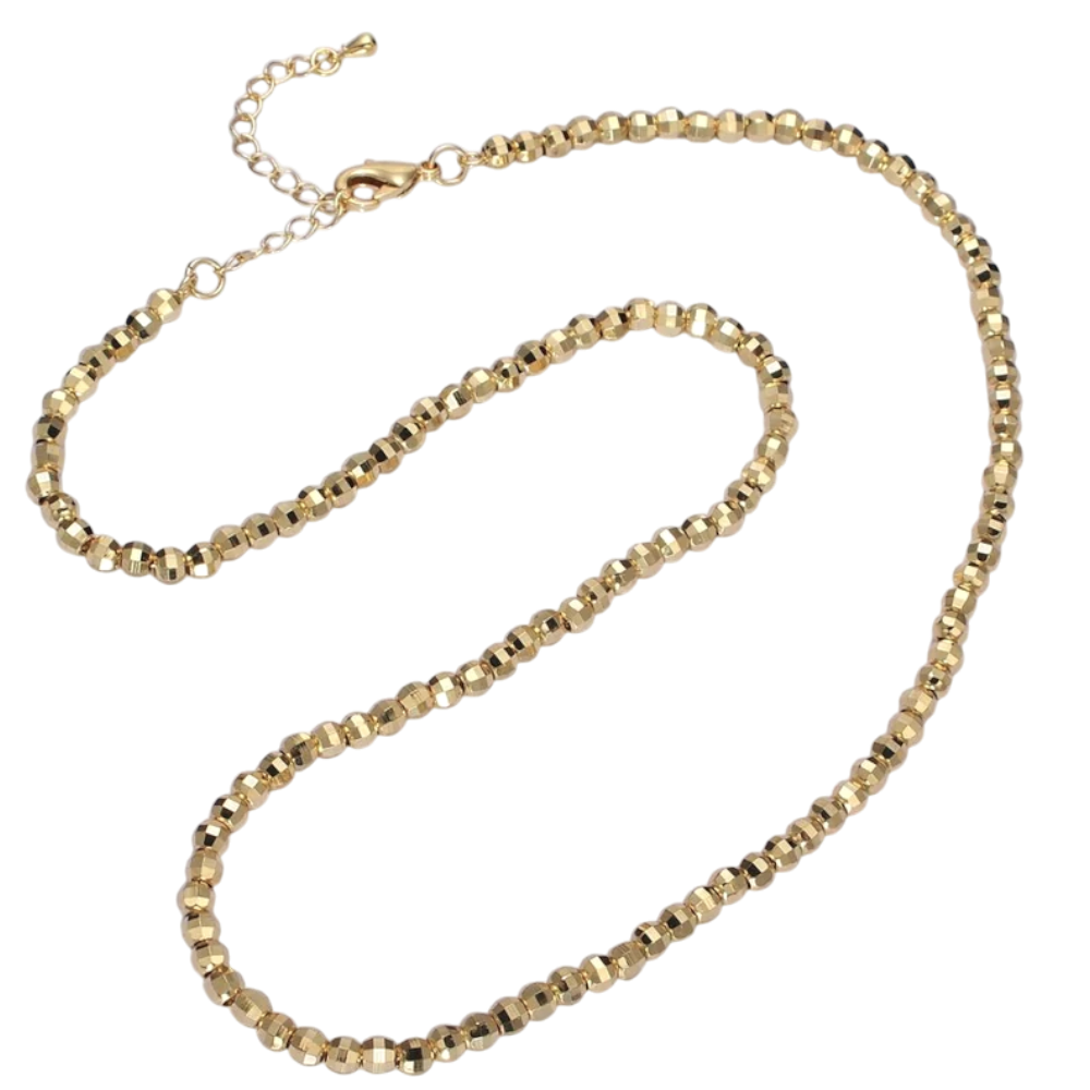 Multi-faceted Disco Ball Bead Chain Necklace NC-21WA1566
