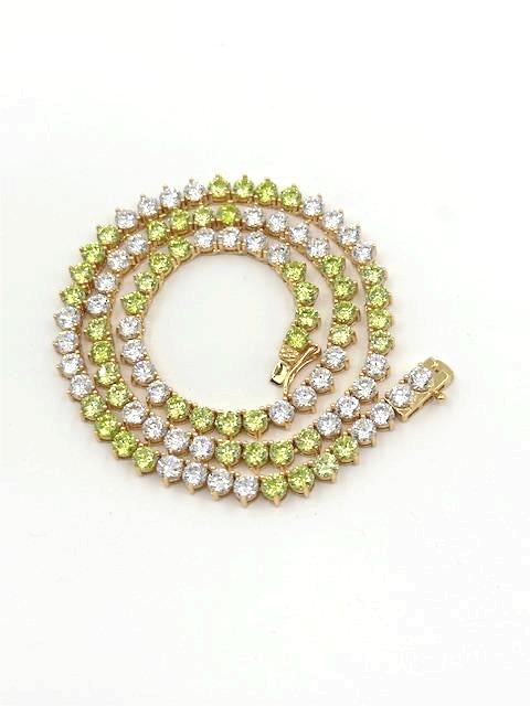 light green Green Three-Prong Tennis Chain 16.5 Inch   NC-21WA2043