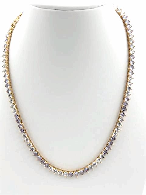 Lavender CZ Three-Prong Tennis Chain 16.5 Inch   NC-21WA2058