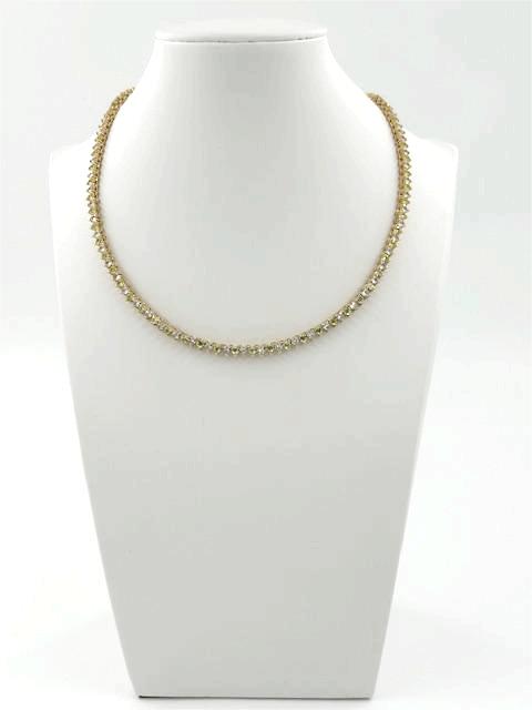 Light green Heart CZ Tennis Chain 16 Inch   NC-21WA2194
