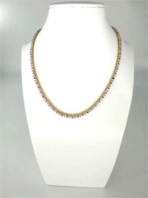 Lavender and clear Heart Tennis Chain 16 Inch   NC-21WA2201