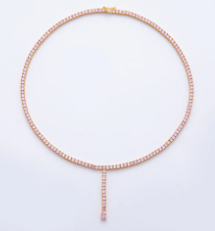Light pink CZ Tennis Chain Lariat Necklace   NC-21WA2241