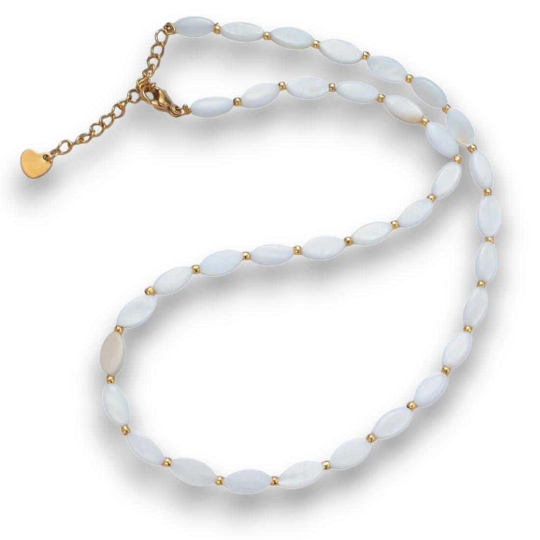 White Jade Beaded Chain Necklace NC-21WA2581