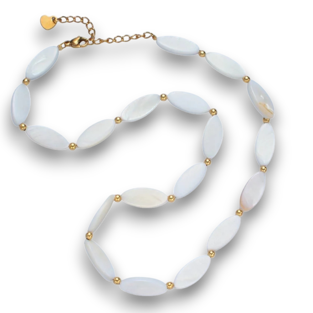 White Jade Beaded Necklace NC-21WA2582