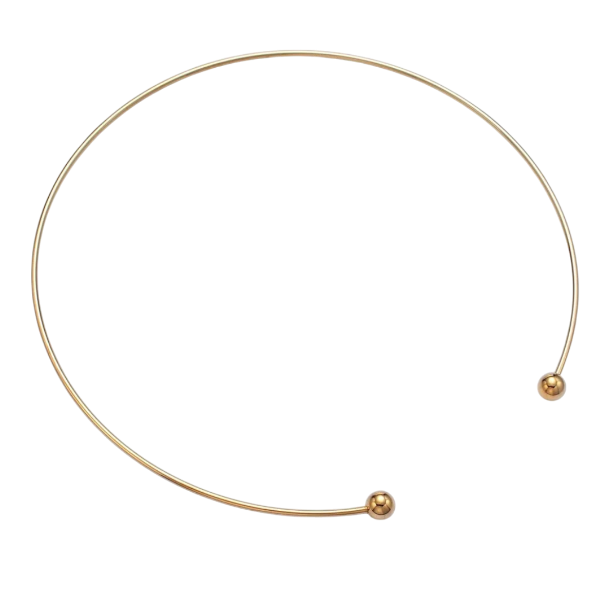 Round Wire Necklace with 2 beads NC-21WA2622 NC-21WA2623