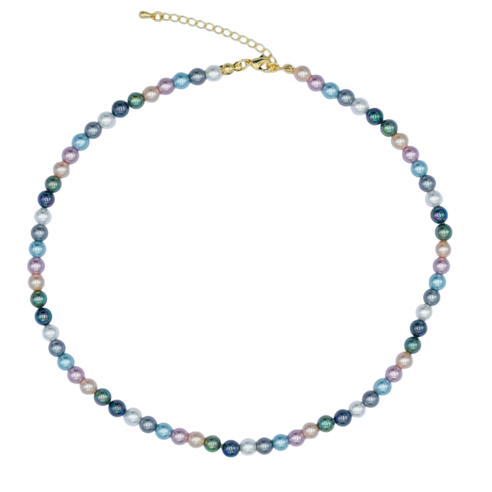 Multicolor Peacock Shell Pearl Necklace NC-21WA2790