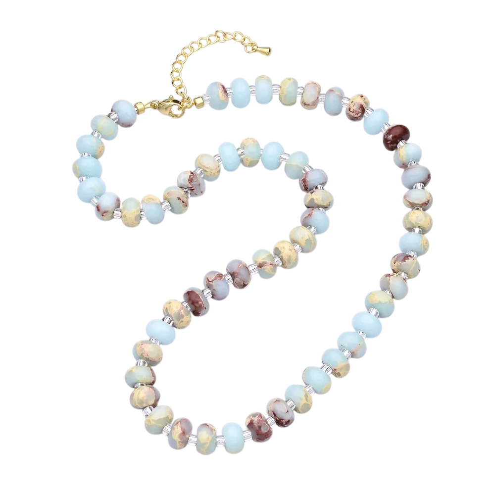 Blue Turquoise Natural Gemstone Necklace NC-21WA3143 - NC-21WA3144