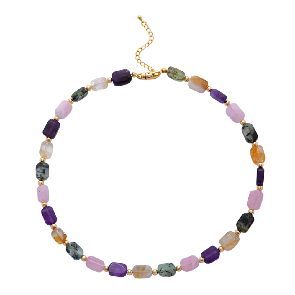 Mix Natural Gemstone Bead Necklace NC-21WA3176