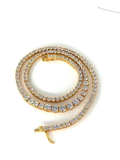 Gradient Clear CZ Tennis Chain Necklace   NC-21WA3269