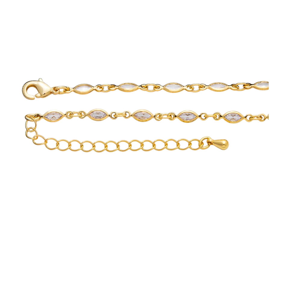 Clear Marquise CZ Chain Lariat Necklace NC-21WA3275