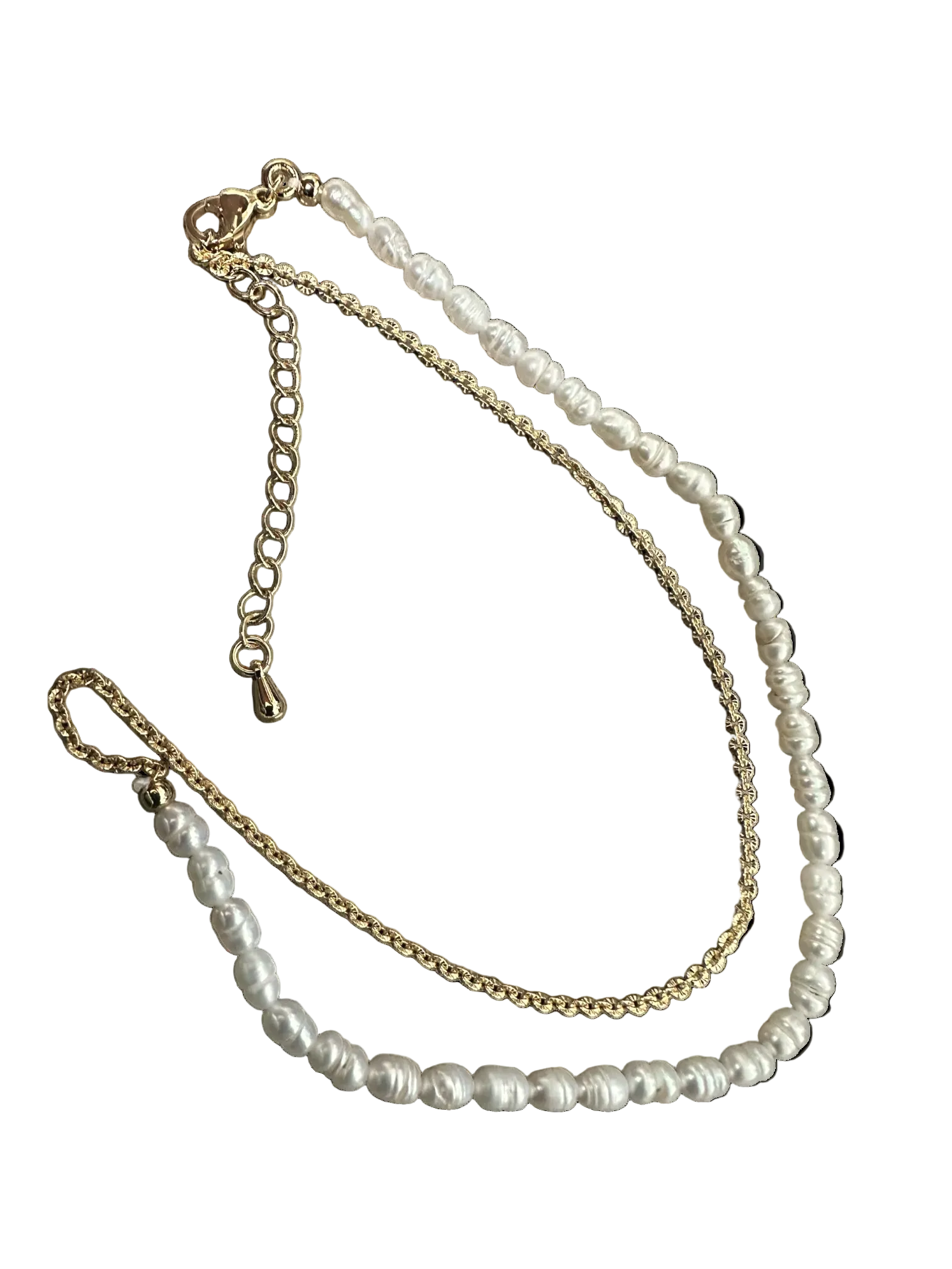 Half Chain and Half Pearl Necklace NC-21WA330 NC-21WA331  NC-21WA328
