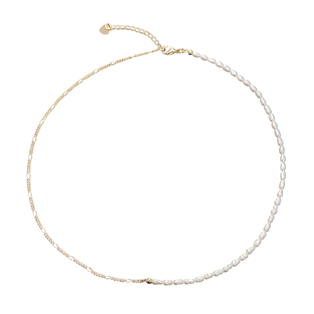 Half Chain and Half Pearl Necklace NC-21WA330 NC-21WA331  NC-21WA328