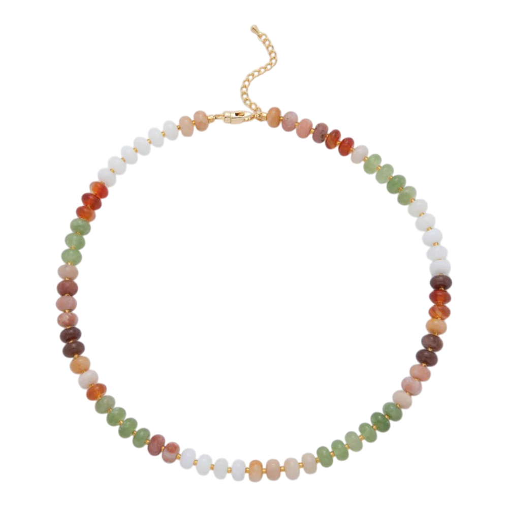 Splashed Earth & Sky Toned Colorful Gemstone Beaded Necklace NC-21WA3302 - NC-21WA3315