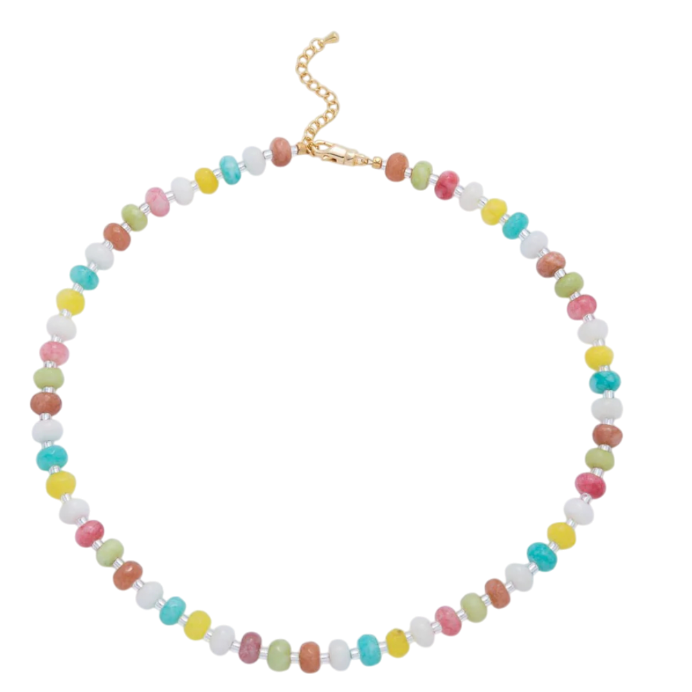 Splashed Earth & Sky Toned Colorful Gemstone Beaded Necklace NC-21WA3302 - NC-21WA3315