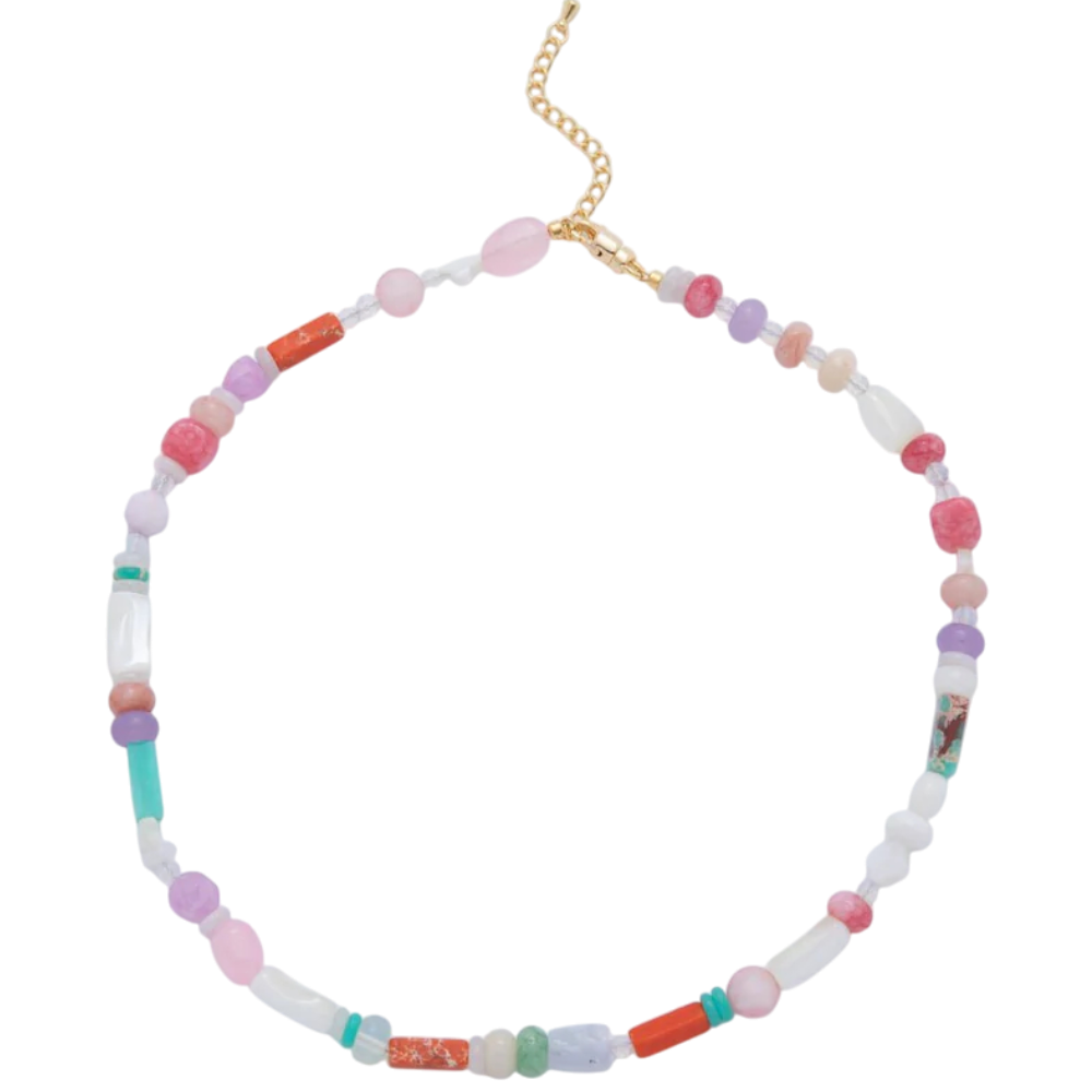 Splashed Earth & Sky Toned Colorful Gemstone Beaded Necklace NC-21WA3302 - NC-21WA3315