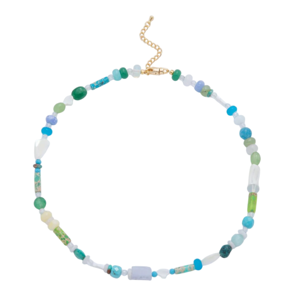 Splashed Earth & Sky Toned Colorful Gemstone Beaded Necklace NC-21WA3302 - NC-21WA3315