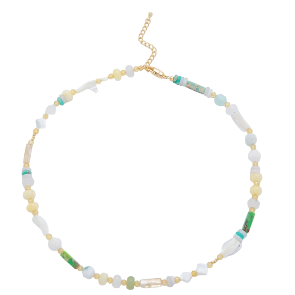 Splashed Earth & Sky Toned Colorful Gemstone Beaded Necklace NC-21WA3302 - NC-21WA3315