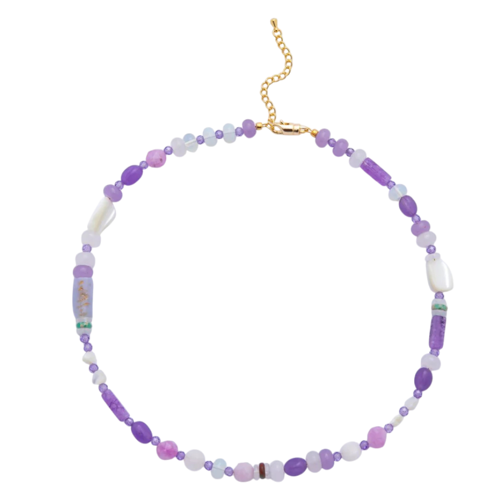 Splashed Earth & Sky Toned Colorful Gemstone Beaded Necklace NC-21WA3302 - NC-21WA3315