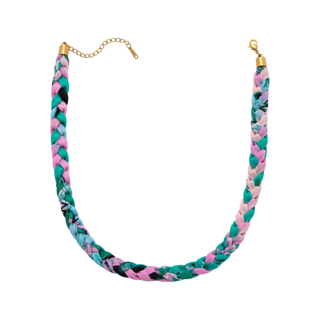 Colorful braided necklace