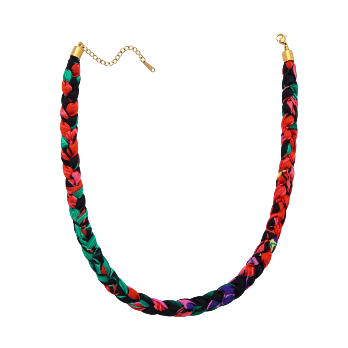 Colorful braided necklace