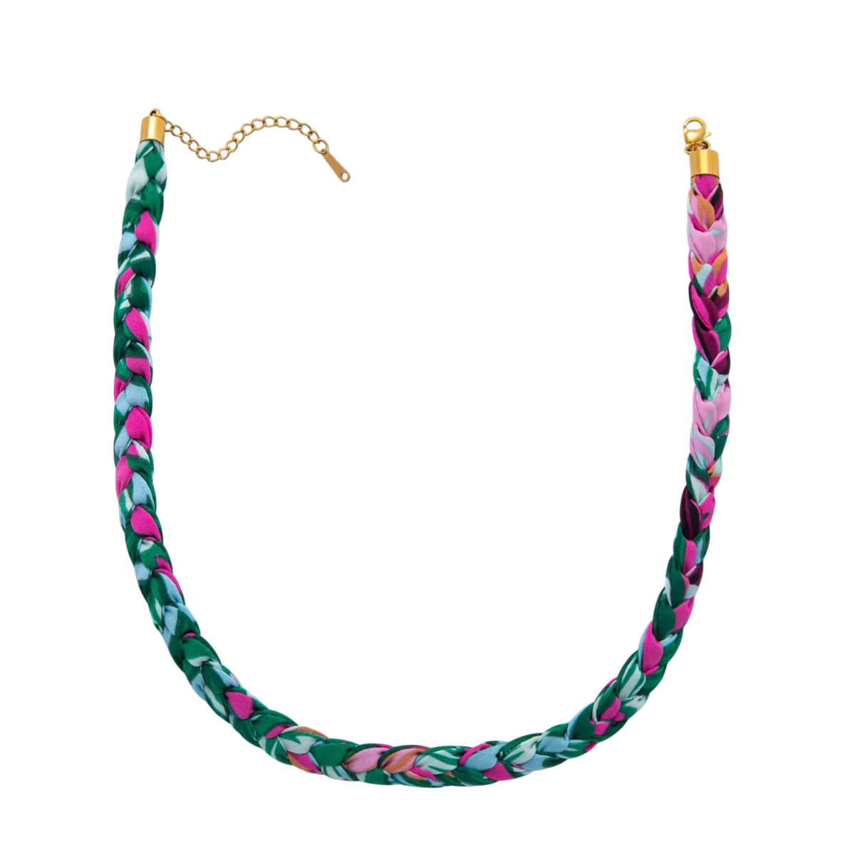 Colorful braided necklace