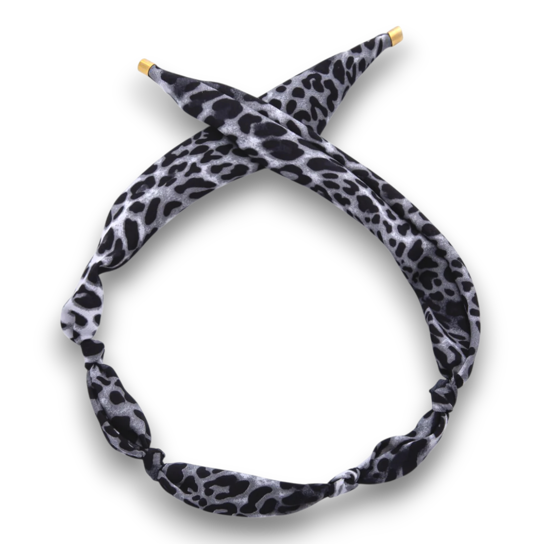 Grey and Black Cheetah Leopard Print Bandana Scarf