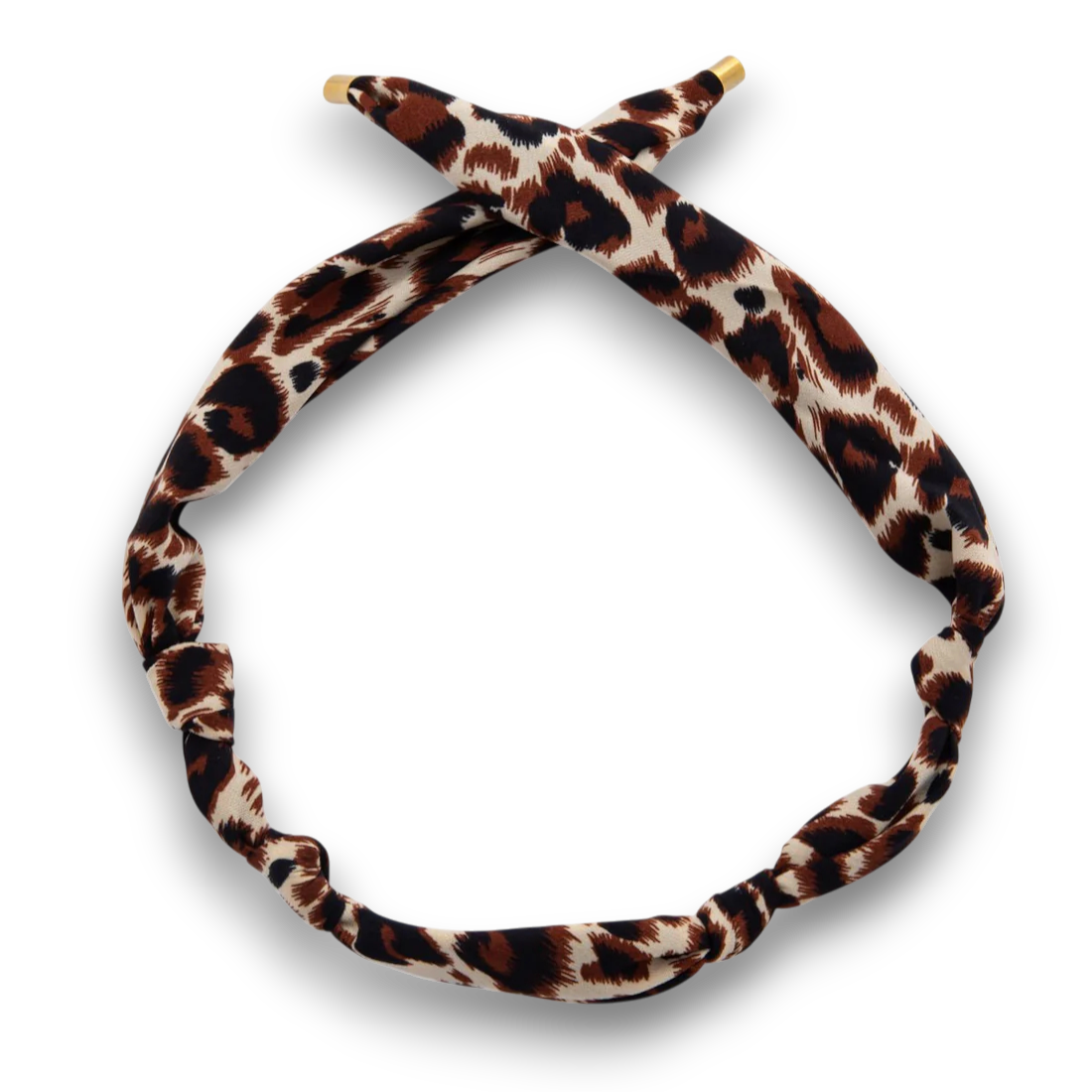 Brown, Beige and Black Cheetah Leopard Print Bandana Scarf