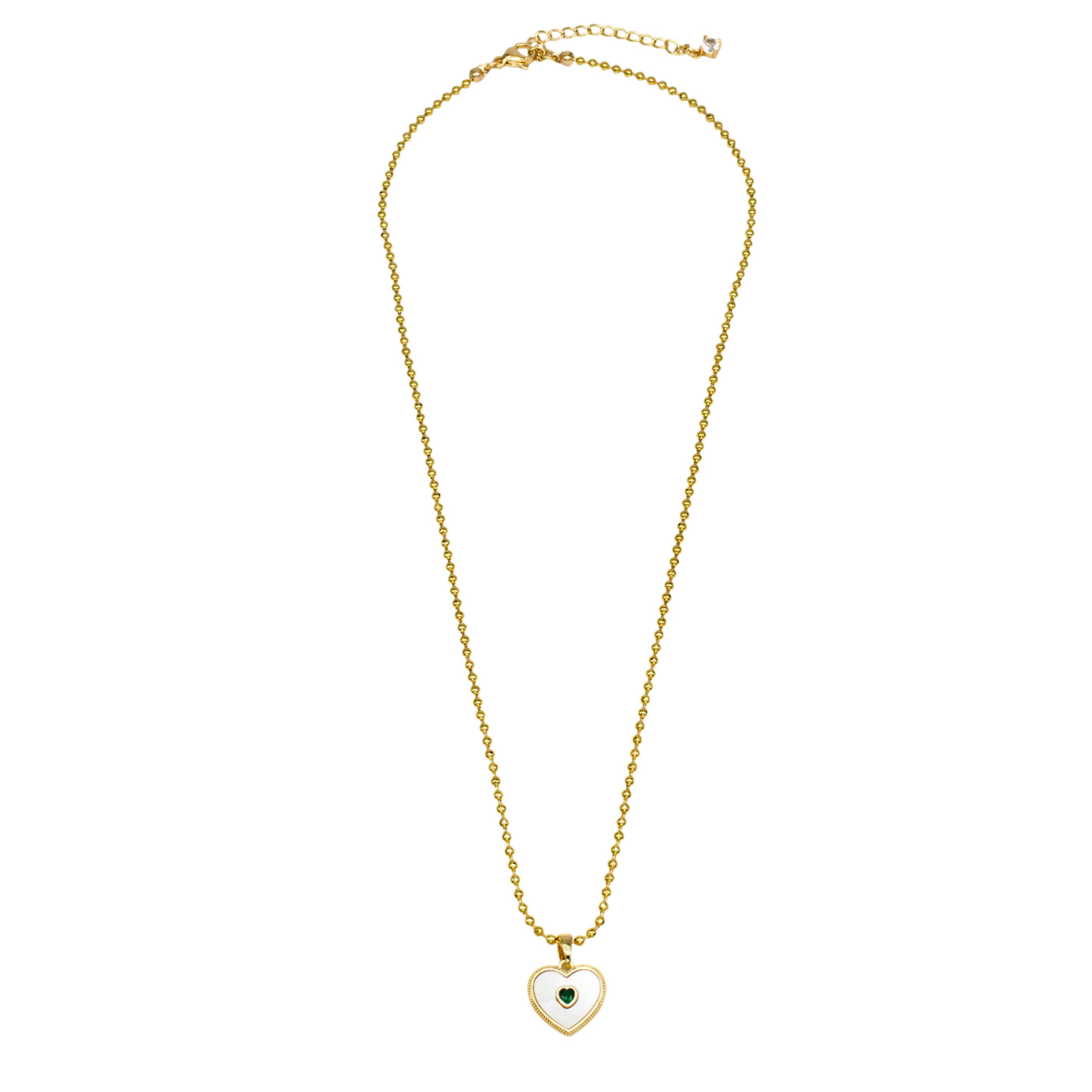 Dainty Pearl Gold Heart Necklace  NC-SJ0320