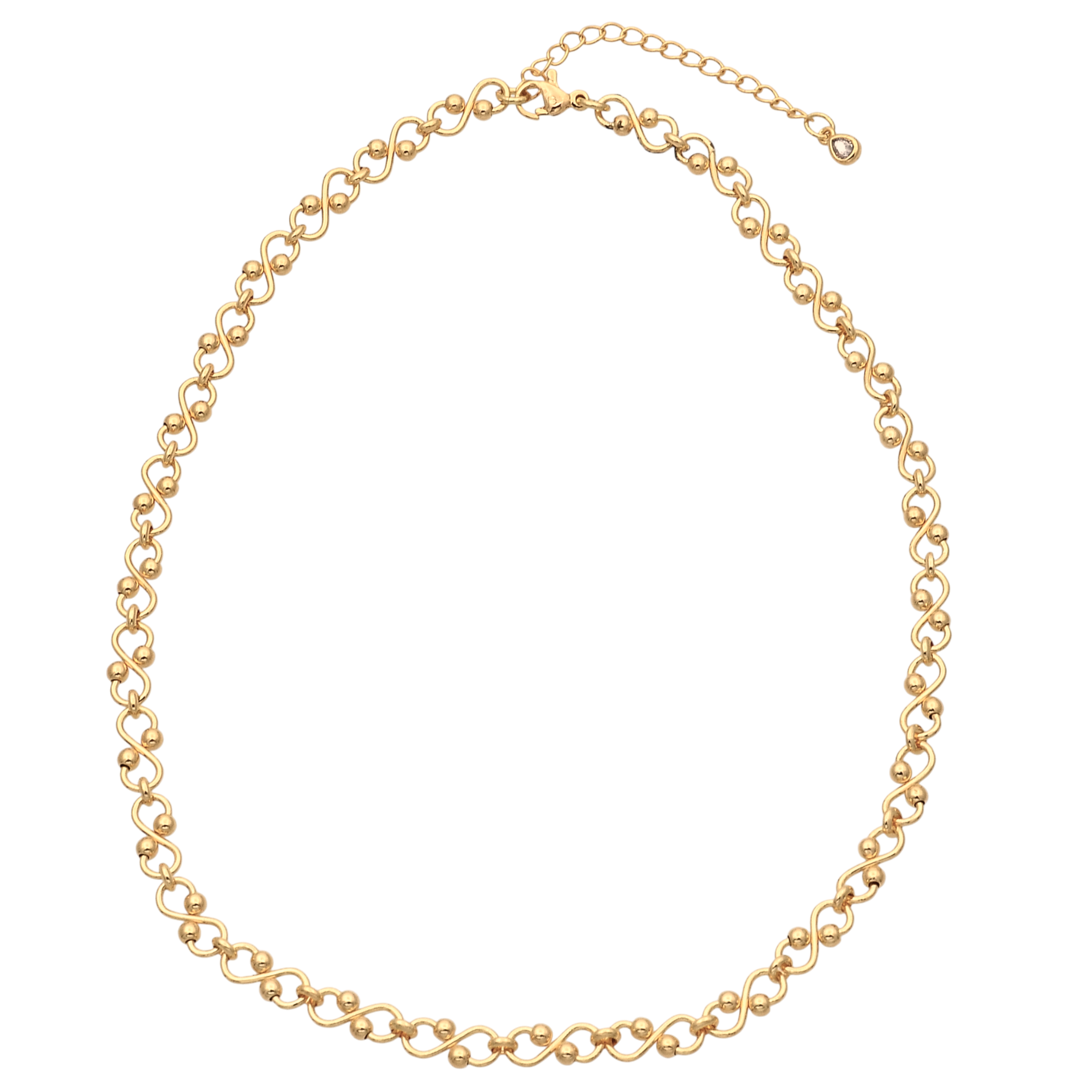 Unique Shaped Gold Chain Statement Necklace NC-SJ0376