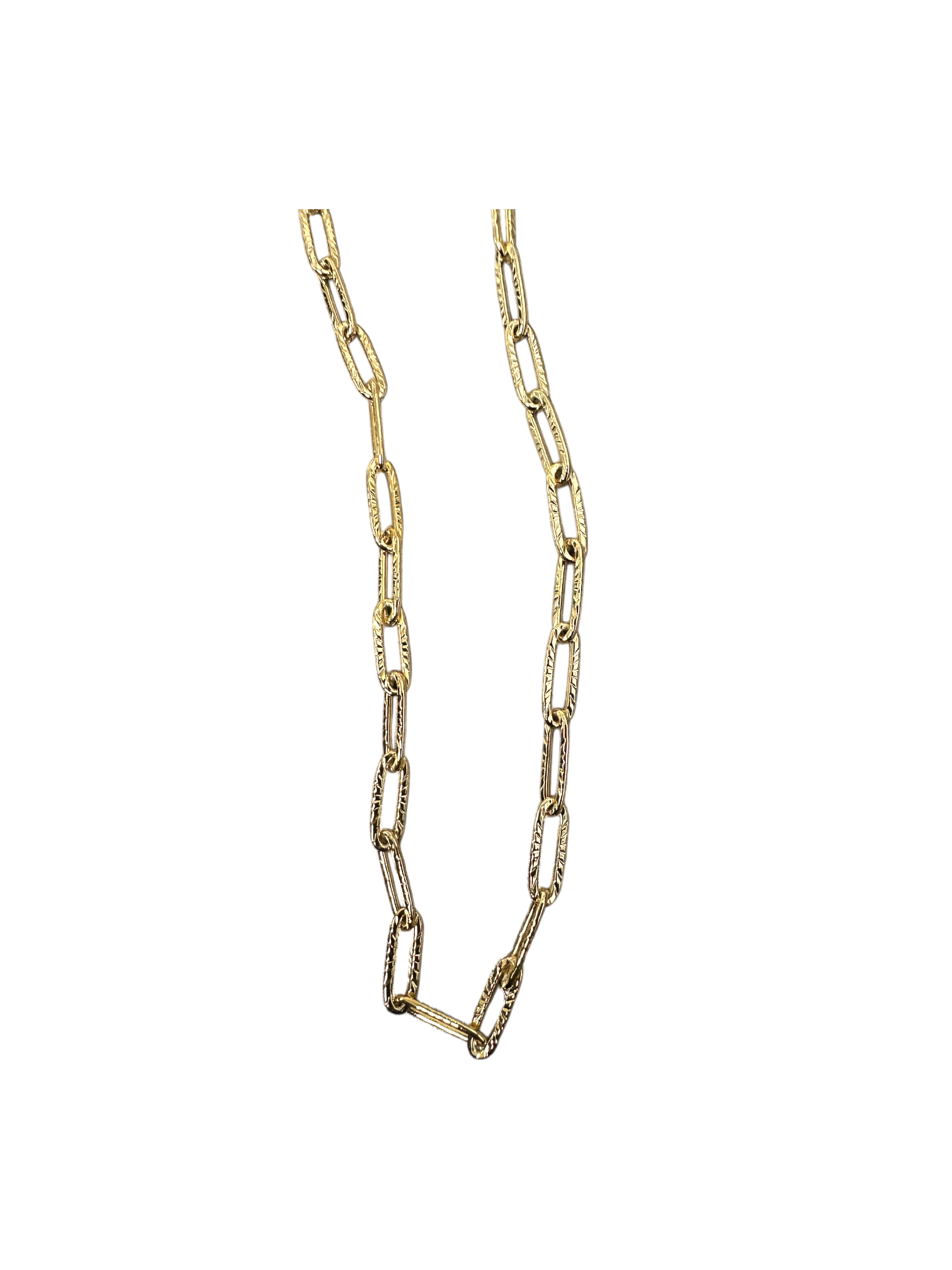 Textured Paper clip chain necklace NC-SJ2133