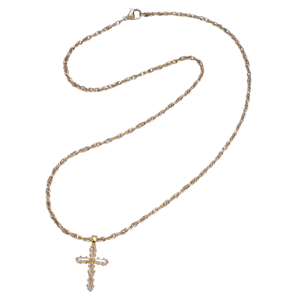 Dainty Singapore chain Necklace with cross pendant NC-SJ2155