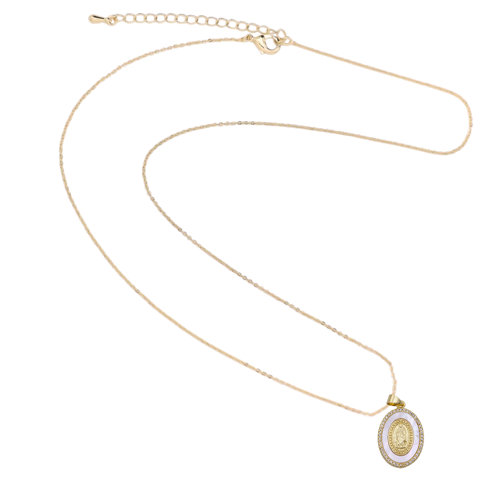 Minimalist Cable Chain necklace with Virgin Mary pendant NC-SJ2176