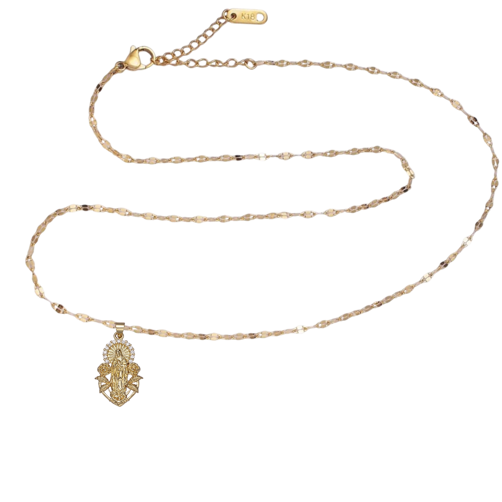 Anchor Link Chain with Virgin Mary Rose pendant  NC-SJ2180