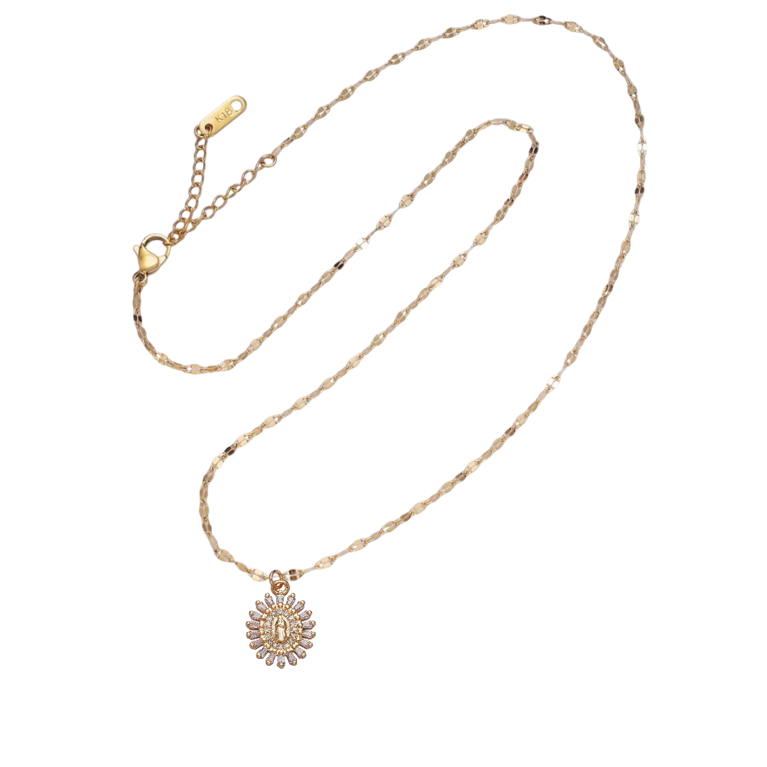 Anchor Link Chain necklace with CZ small virgin Mary pendant NC-SJ2203