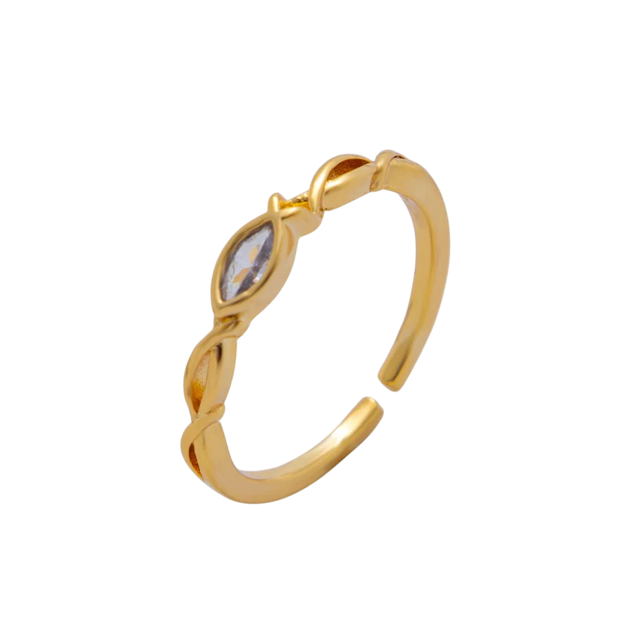 Marquise CZ Twisted Thin Ring RI-21O2035