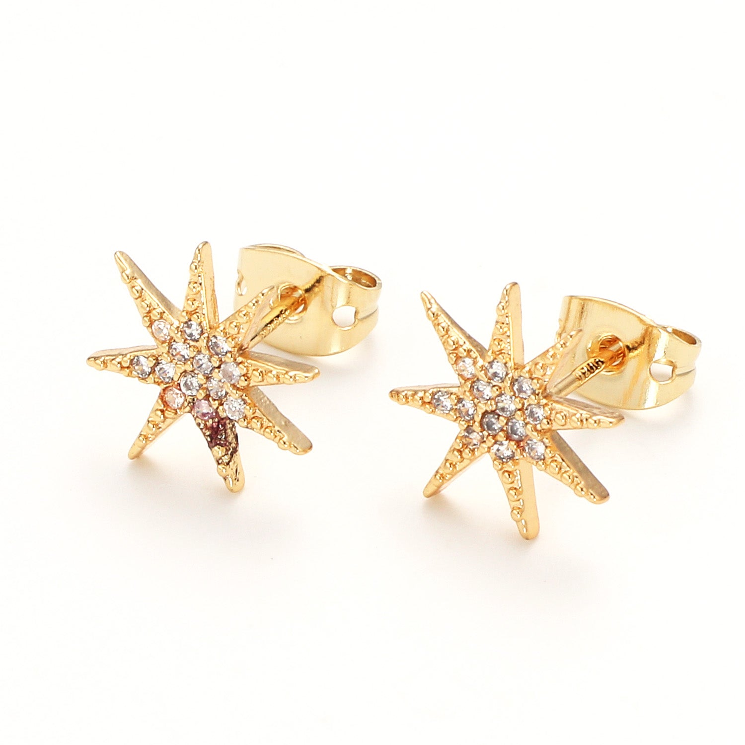 Dainty North Star Stud Earring Cubic Zirconia Celestial Inspired for Minimalist Jewelry