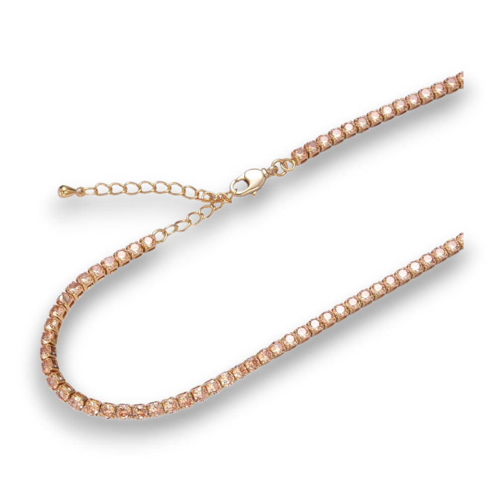 Peach color Round CZ Necklace NC-21WA893