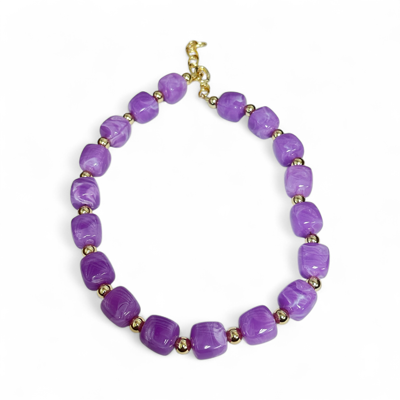 Colored Chunky resin beaded necklace NC-2058
