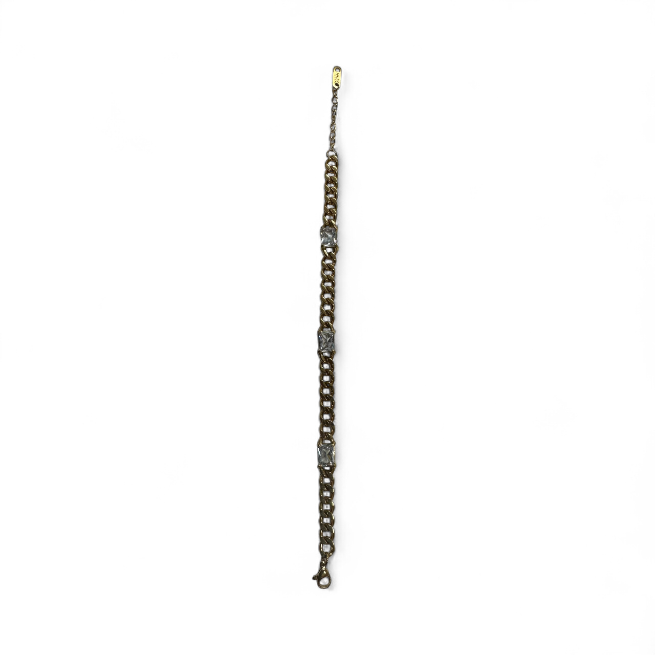 Gold bracelet chain 3 cz diamonds BR-2024 BR-2025