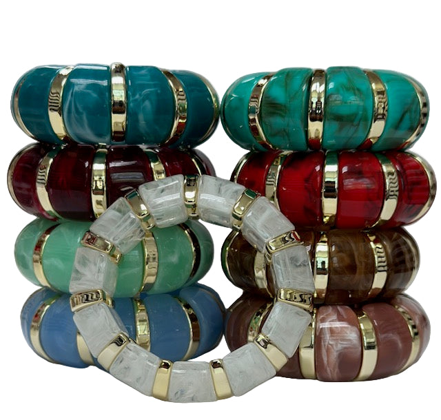 Stretch resin colored bangle ✦ BR-2010 TO BR-2018