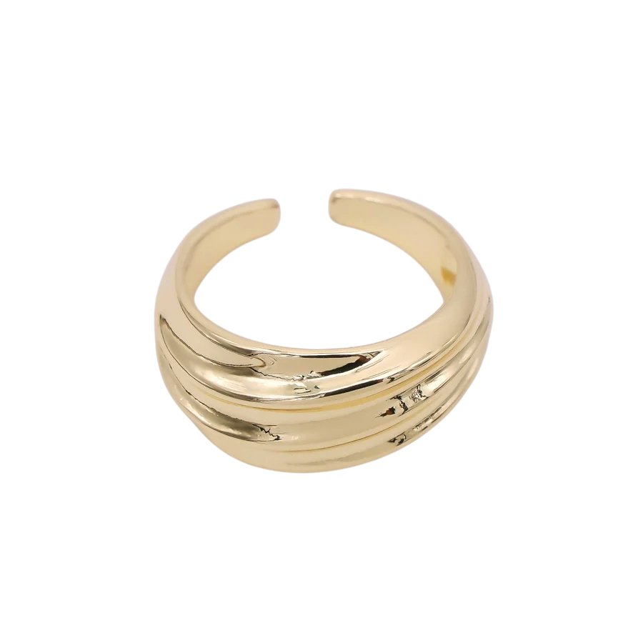 Stripes Textured Dome Ring RI-21O1639