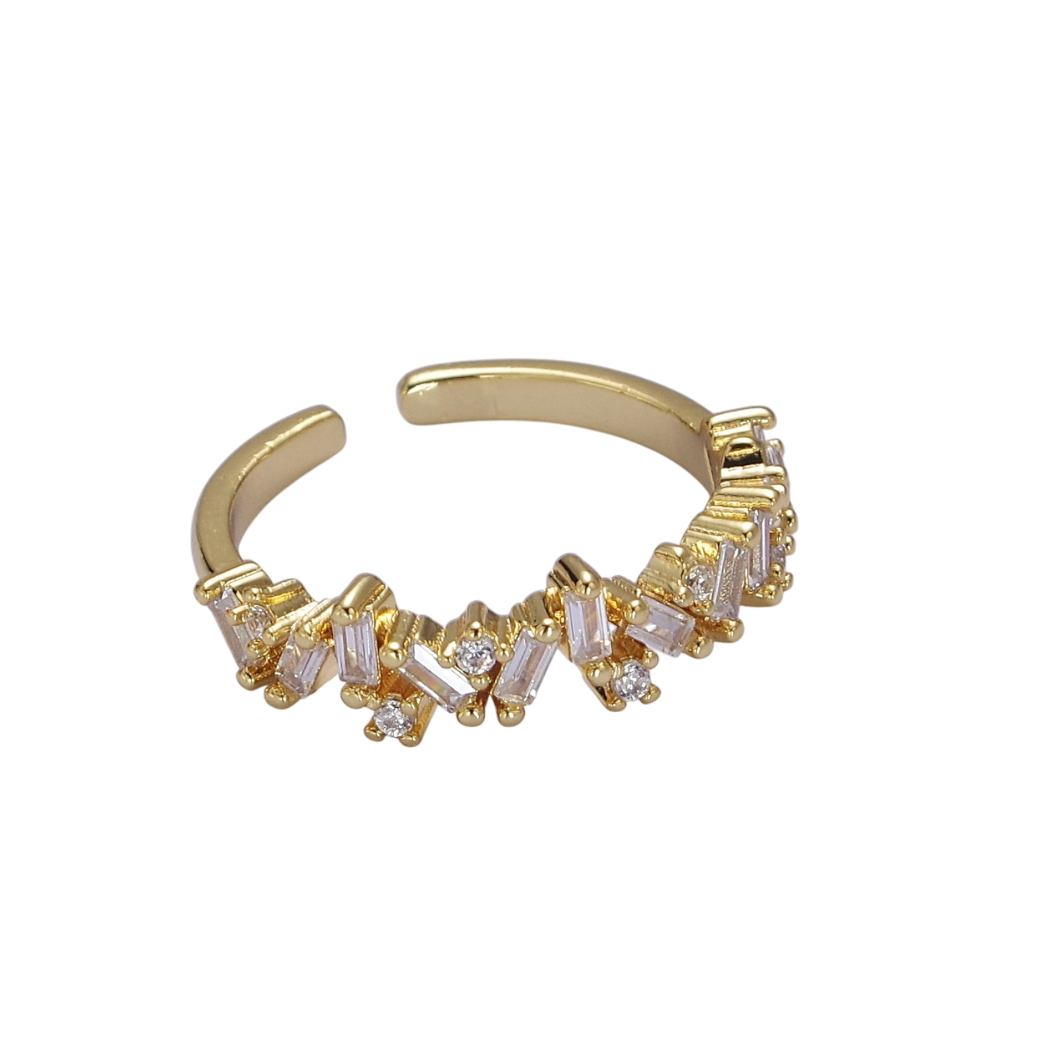 Geometric Baguette Half Eternity Stackable Ring RI-21O2099