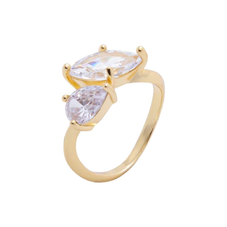 CZ Marquise Teardrop Pear Shaped Wrap Ring RI-21O2203