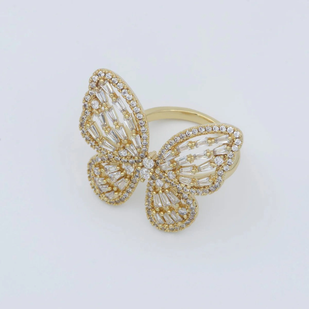 Butterfly Ring Baguette Diamond CZ RI-21R0229