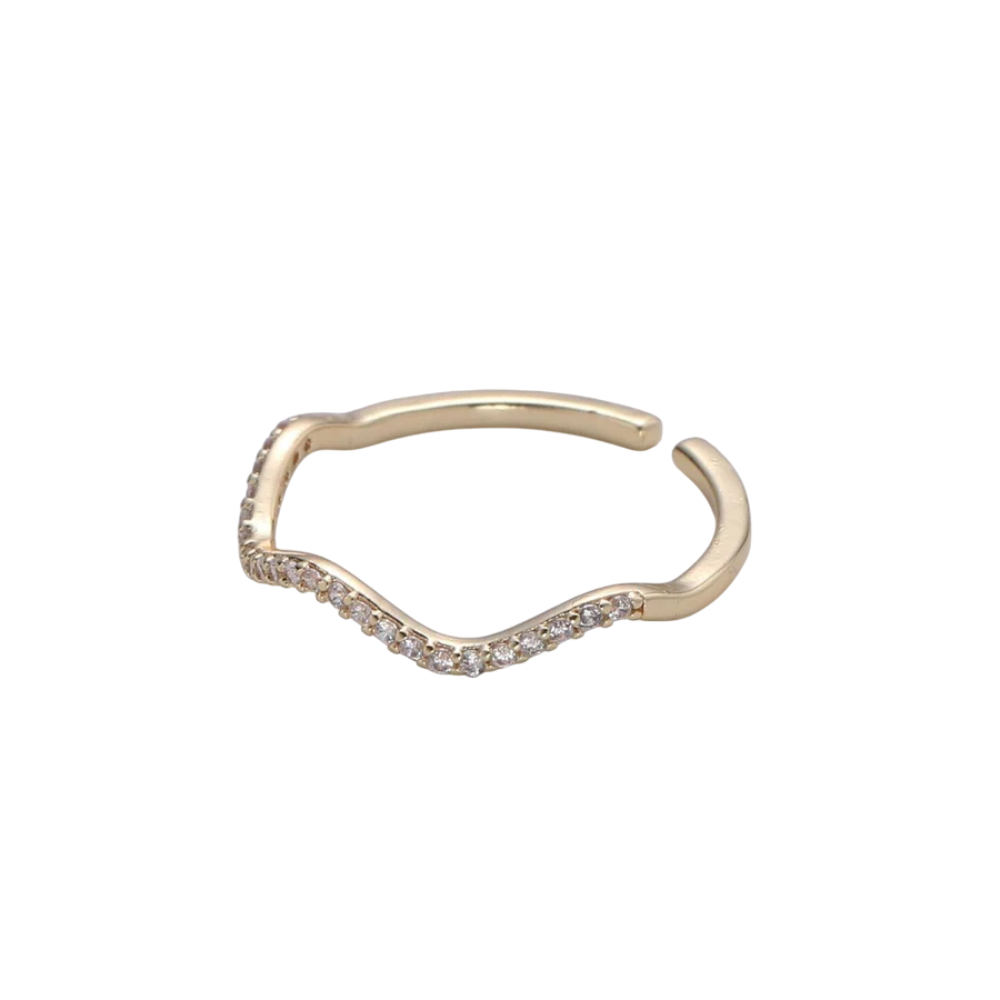 CZ Gold wave vermeil ring RI-21R123