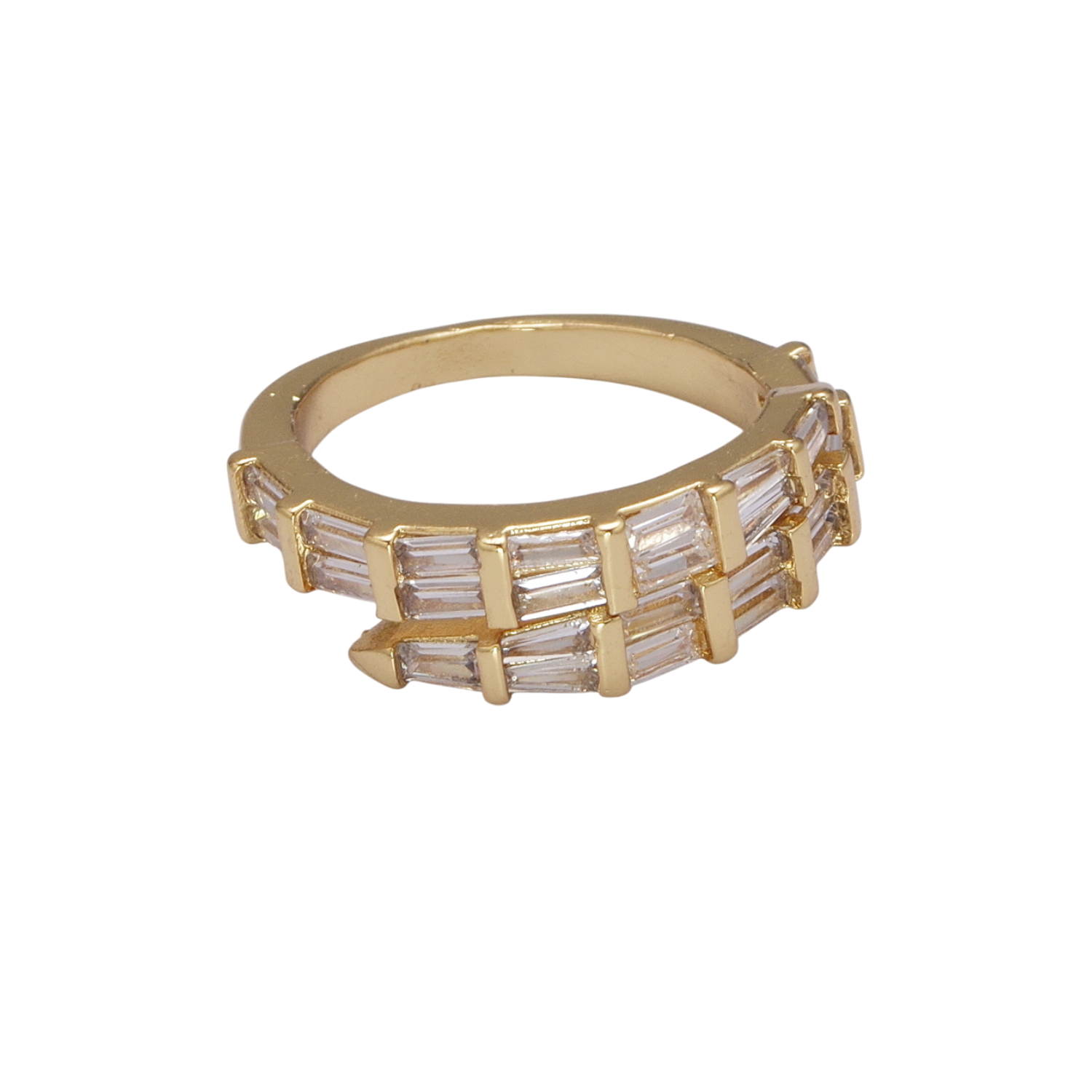 Gold Wrap Baguette Eternity Ring RI-21U128