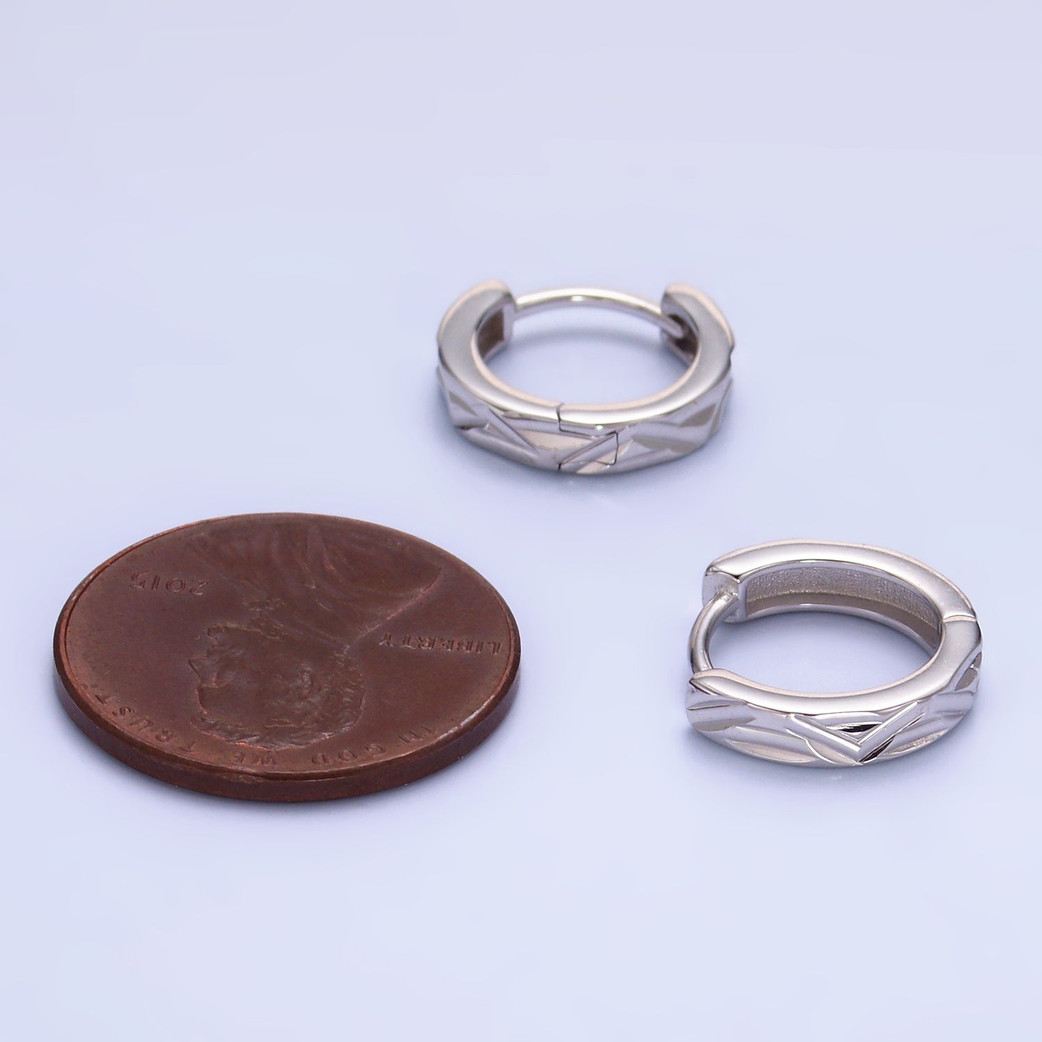 Dainty Sterling Silver Geometric Huggies Earring-00267